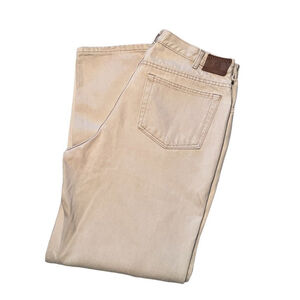 Lands' End Vintage Tan Straight Leg Denim Jeans Women's Size 35 Excellent